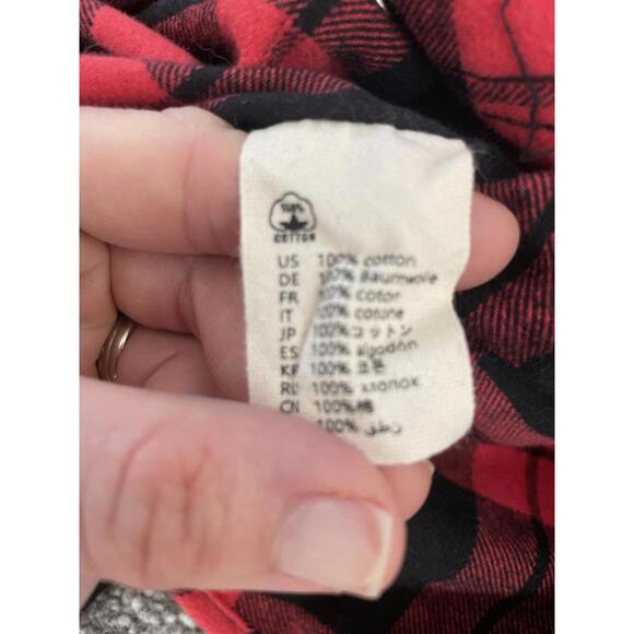 Dubinik Customized Version Men's Plaid Flannel Shirts Large Red Green Cotton - Picture 7 of 8